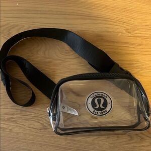 Lululemon Clear Crossbody Bag with Black Strap
